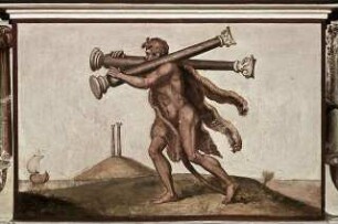 Herakles trägt die beiden Säulen