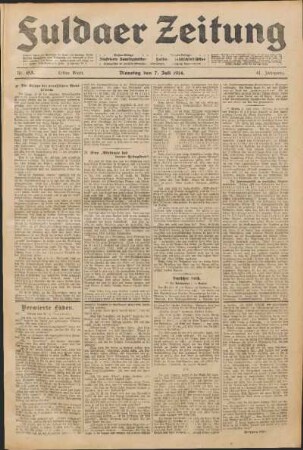 Ausgabe vom Dienstag, den 07. Juli 1914.