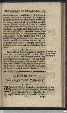 Zehnter Abschnitt. Von einigen kleinen Luftzeichen