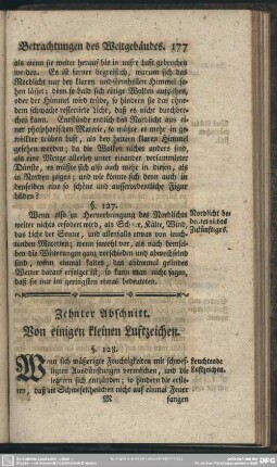 Zehnter Abschnitt. Von einigen kleinen Luftzeichen