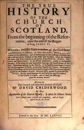 The true history of the Church of Scotland ...