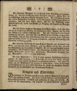 Religion und Sittenlehre.