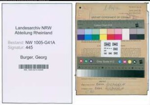 Entnazifizierung Georg Burger , geb. 26.06.1909 (Polizist)