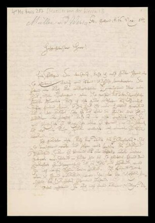 Brief von Friedrich Konrad Müller von der Werra an Louis Spohr