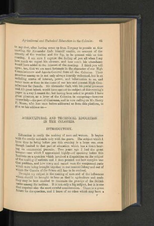 Agricultural and Technichal Education in the Colonies: Henry F. Moore, Esq.