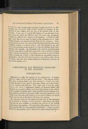 Agricultural and Technichal Education in the Colonies: Henry F. Moore, Esq.