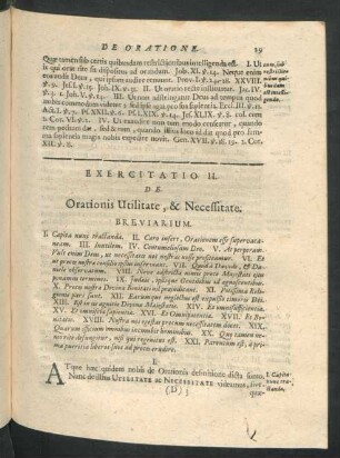 Exercitatio II. De Orationis Utilitate, & Necessitate