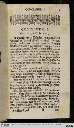 [Abschnitt 1 (Conclusum I – Conclusum C)]