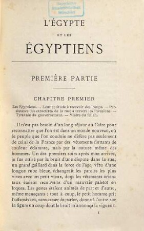 L'Égypte et les Égyptiens