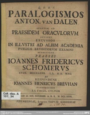 Paralogismos Anton. van Dalen