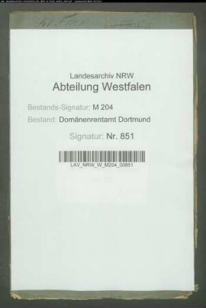 Verpachtung des sogenannten "Fabrikenhauses" in Herdecke an den Uhrmacher Lechner aus Herdecke