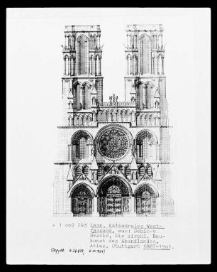 Laon: Kathedrale, Aufriss Westfassade