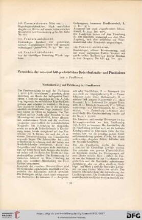 Verzeichnis der vor- und frühgeschichtlichen Bodendenkmäler und Fundstätten