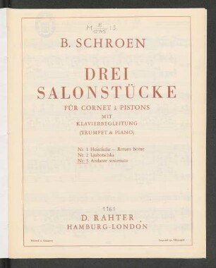 3: Andante sostenuto : für cornet à pistons mit Klavierbegleitung