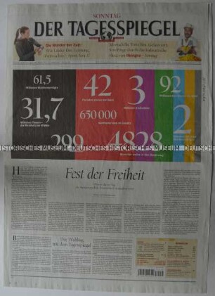 Tageszeitung "Der Tagesspiegel" mit Titel zur Bundestagswahl in Deutschland