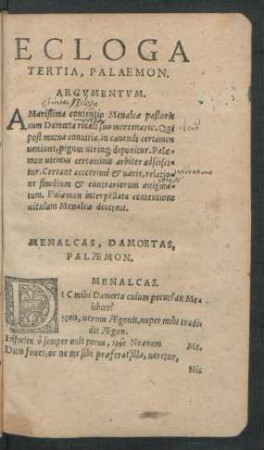 Ecloga Tertia, Palaemon. [Anfang]