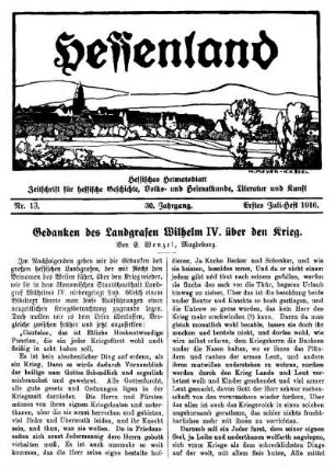 Nr. 13, Erstes Juli-Heft 1916