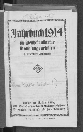 15.1914: Jahrbuch für deutschnationale Handlungsgehilfen