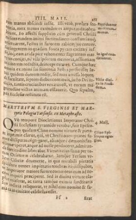Martyrium S. Virginis Et Martyris Pelagiae Tarsensis ...