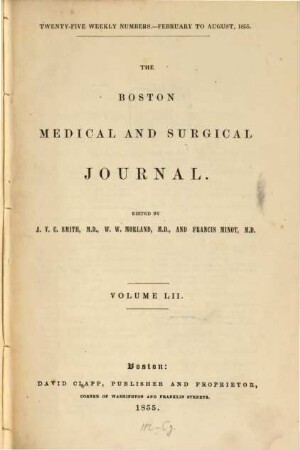 Boston medical and surgical journal. 52, 52. 1855