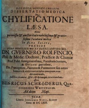 Diss. med. de chylificatione laesa