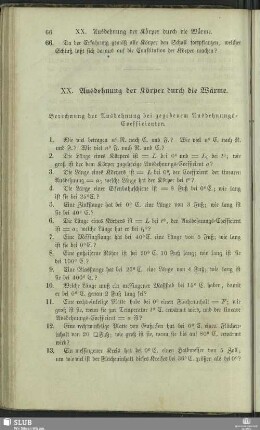 XX. Ausdehnung der Körper durch die Wärme