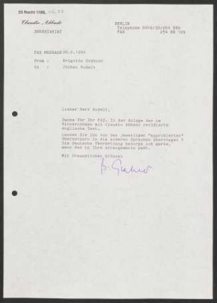 Brief an Jochen Rudelt, 20.06.1994
