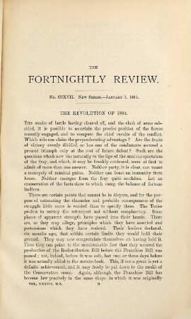 The fortnightly review. 43. 1885 = N.S., Vol. 37