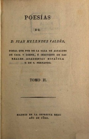 Poesias de D. Juan Melendez Valdes, 2
