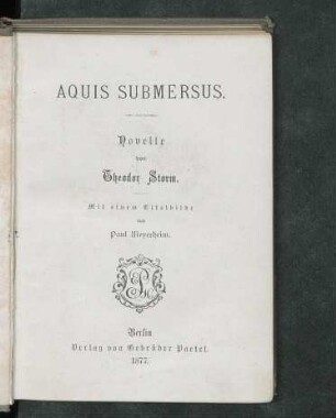 Aquis Submersus : Novelle