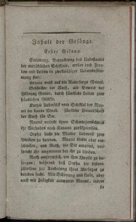 Inhalt der Gesänge.