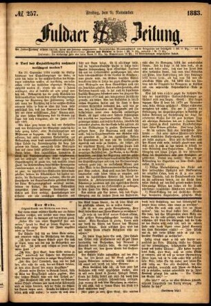 Ausgabe vom Freitag, den 09. November 1883.