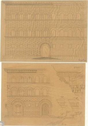 Lange, Ludwig; Lange - Archiv: VI.1 Renaissance in Italien (vorw. Details) - u. a. Palazzo Strozzi (Teilansichten, Details)