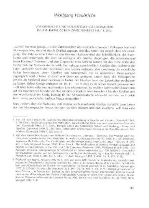 Volkssprache und volkssprachige Literaturen im lotharingischen Zwischenreich (9. - 11. Jh.)