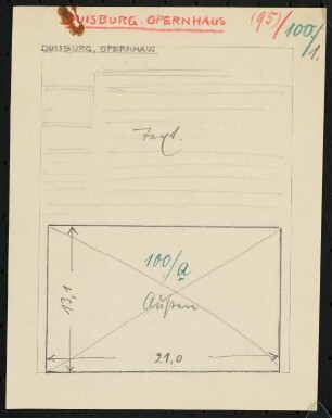 Stadttheater, Duisburg: Layout-Skizze, drei Seiten