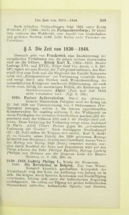 3. Die Zeit von 1830 - 1848