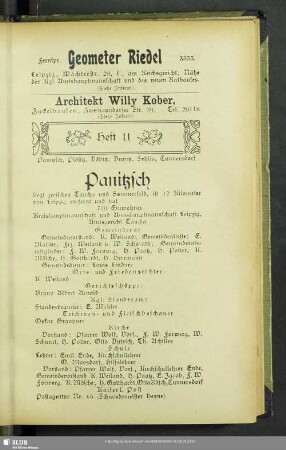 Heft 11. Panitzsch, Plösitz, Döbitz, Dewitz, Sehlis, Cunnersdorf