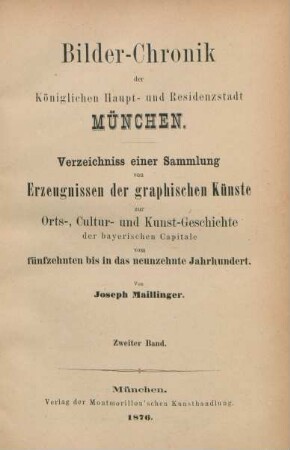 Band 2: Bilder-Chronik der Königlichen Haupt- und Residenzstadt München