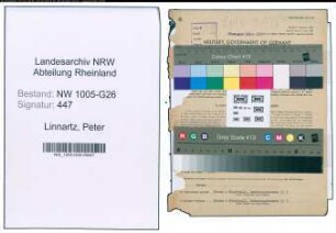 Entnazifizierung Peter Linnartz , geb. 12.04.1888 (Steuerberater)