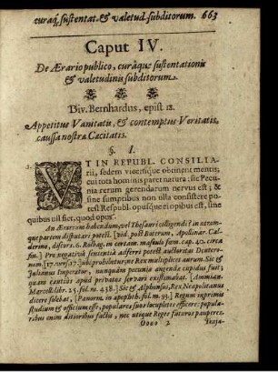 Caput IV. De Aerario publico, curaque sustentationis & valetudinis subditorum