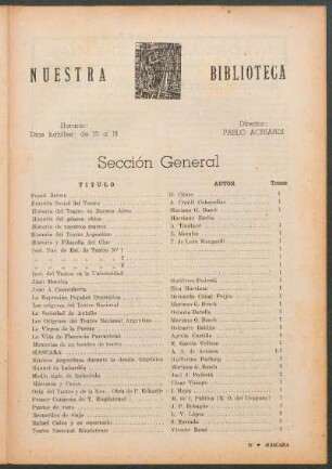 Nuestra biblioteca : Sección general