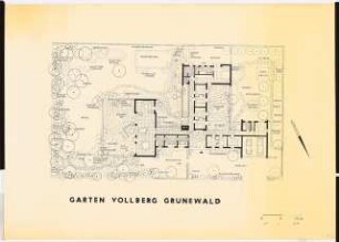 Garten Günther Vollberg, Berlin-Grunewald: Lageplan mit Gartenplan 1:50