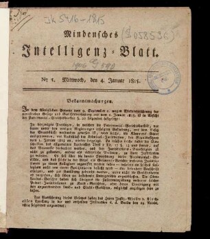 Mindensches Intelligenz-Blatt