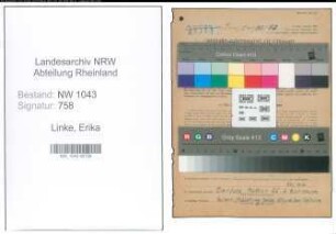 Entnazifizierung Erika Linke , geb. 28.06.1909 (Sekretaerin)