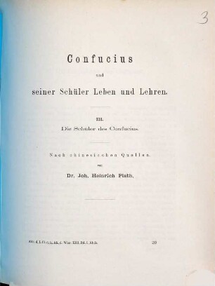 Confucius und seiner Schüler Leben und Lehren : nach chinesischen Quellen, 3. Die Schüler des Confucius