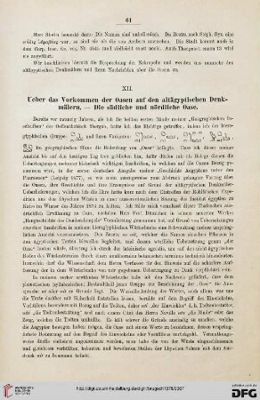 XII. Ueber das Vorkommen der Oasen auf den altägyptischen Denkmälern. - Die südliche und nördliche Oase