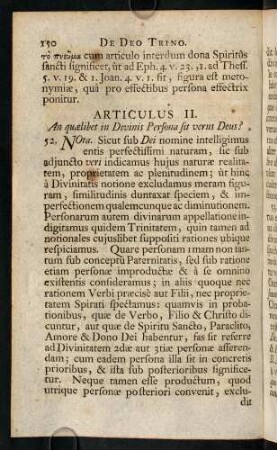 150-179, Articulus II. An quaelibet in Divinis Persona sit verus Deus?