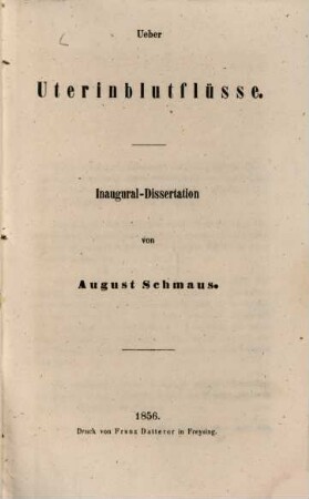 Über Uterinblutflüsse : Inaugural-Dissertation