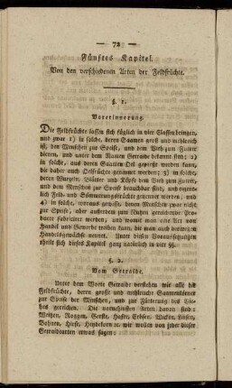 Fünftes Kapitel. Von den verschiedenen Arten der Feldfrüchte.