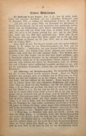 Kleinere Mittheilungen